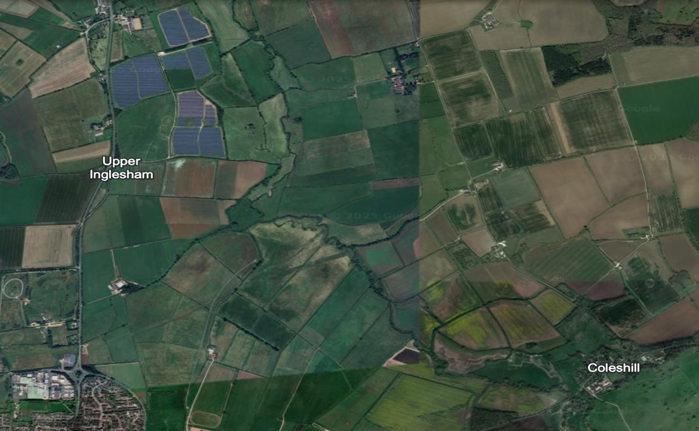 Lynt Solar Farm, Inglesham, from the air
